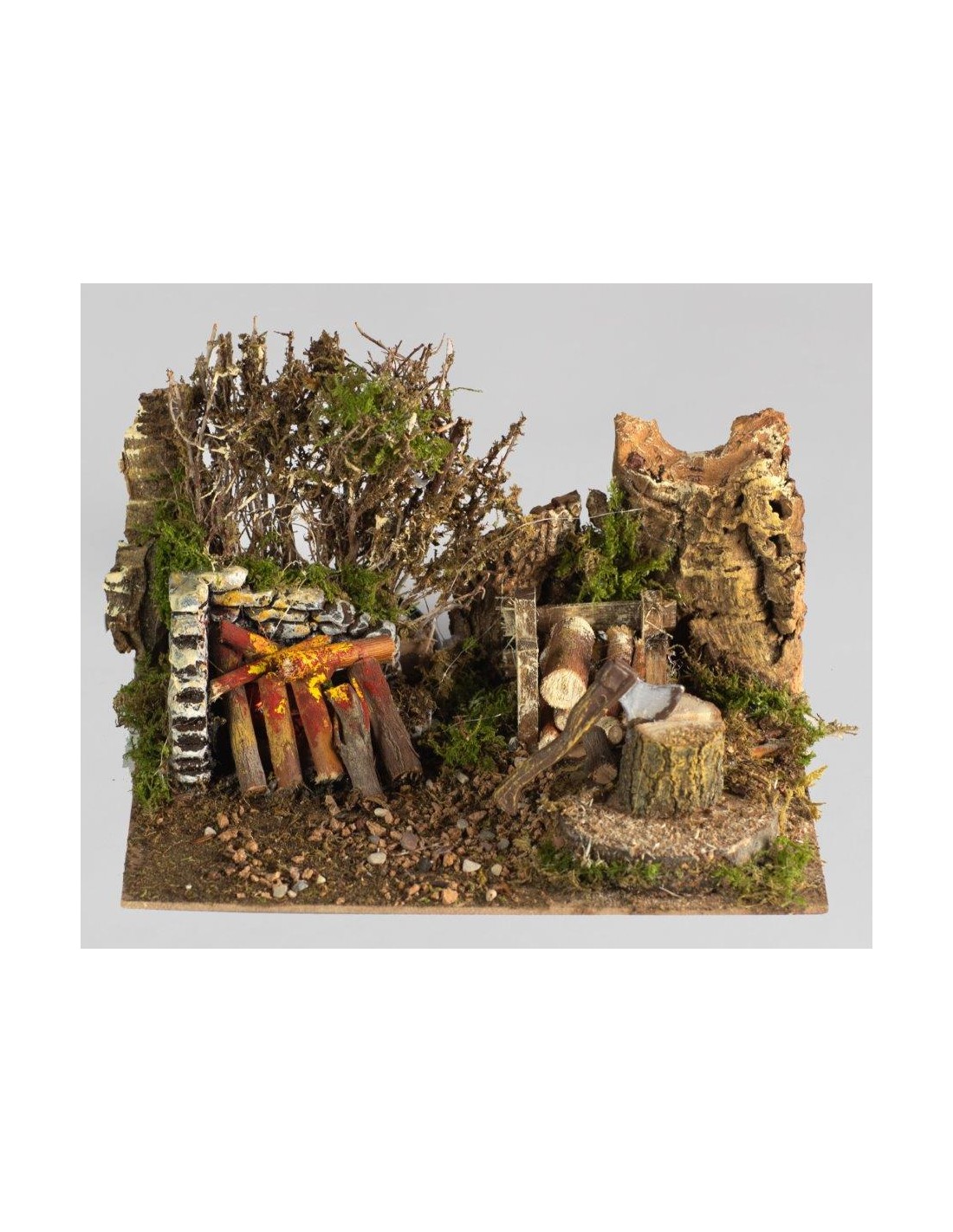 ACCESSORI PRESEPE: vendita online FUOCO CON LAMPADINA EFFETTO FIAMMA CM. 20x14x12 in offerta