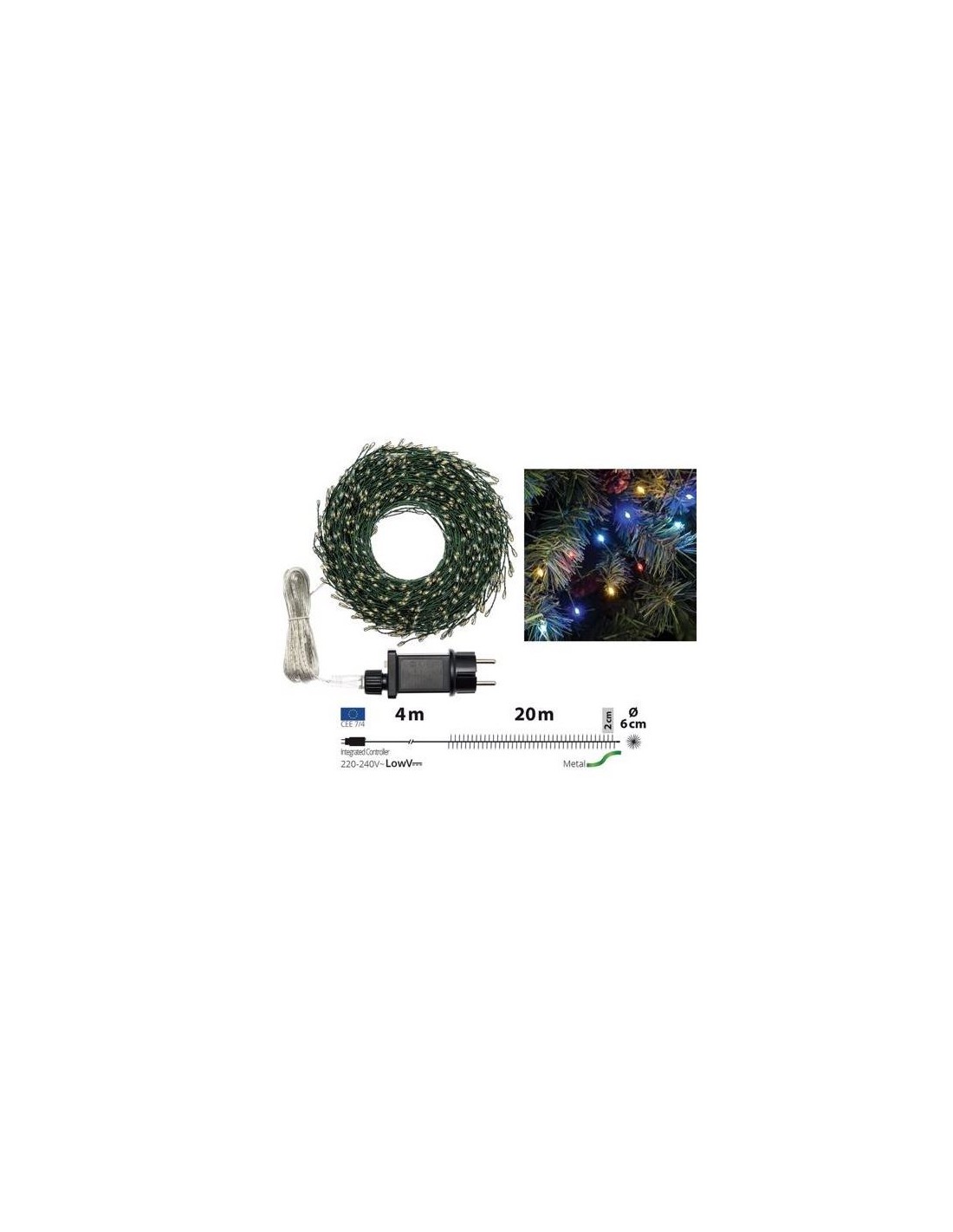 LUCI DI NATALE: vendita online Catena Luminosa Esterna da 20mt e 1000 MicroLED Multicolore RGB - Effetti Luce Dinamici in off...