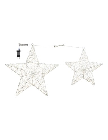 LUCI DI NATALE: vendita online Coppia Stelle di Natale Ø55-40cm 2D Acrilico Soft, 230 GOCCE LED, Alta Luminosità, Telaio Meta...