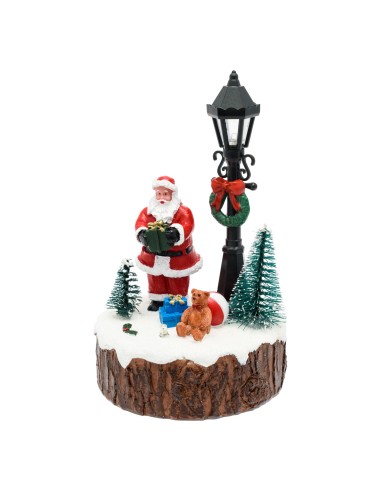 GIOSTRINE E VILLAGGI: vendita online Villaggio di Natale Babbo Natale con Lampione H15cm LED COLOR, Polyresina in offerta
