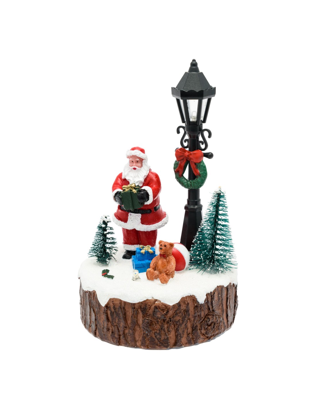 GIOSTRINE E VILLAGGI: vendita online Villaggio di Natale Babbo Natale con Lampione H15cm LED COLOR, Polyresina in offerta