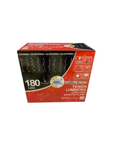 LUCI DI NATALE: vendita online Catena Luci di Natale a Tenda da 180LED Bianco Freddo resistente all'esterno in offerta 2