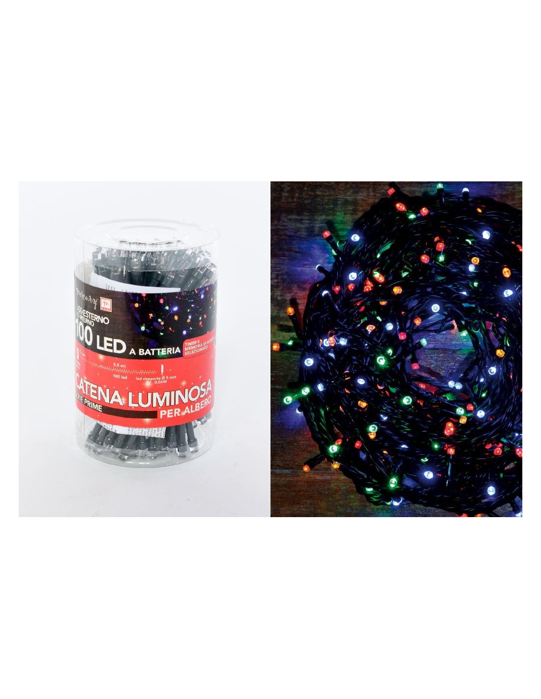 LUCI DI NATALE: vendita online Serie Luminosa Catena 100 LED Multicolor di Natale - La Magia di Natale a casa tua! in offerta