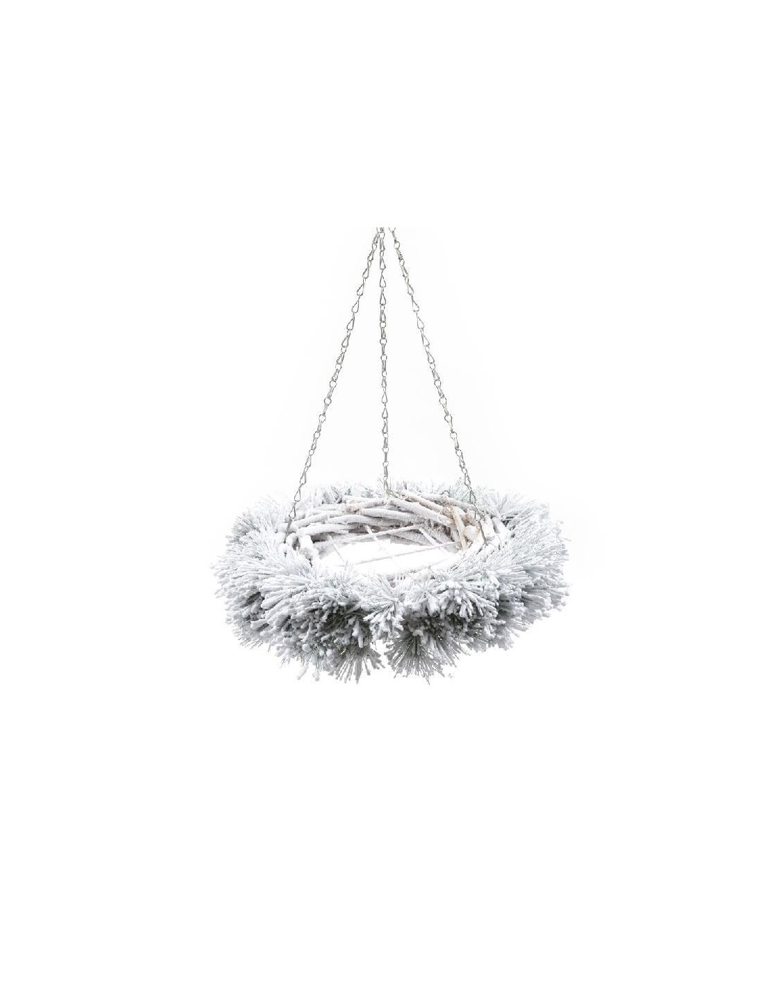 BOE E GHIRLANDE: vendita online GHIRLANDA SNOW DA APPENDERE GRIGLIA METALLO 42X10CM in offerta