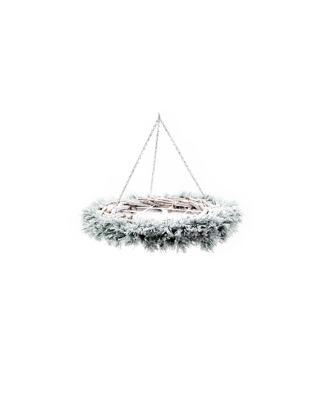 BOE E GHIRLANDE: vendita online GHIRLANDA SNOW DA APPENDERE GRIGLIA METALLO 55X10CM in offerta