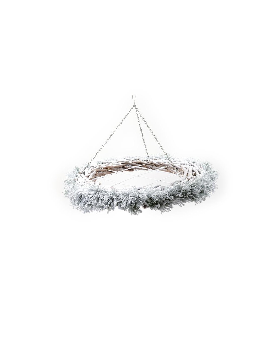 BOE E GHIRLANDE: vendita online GHIRLANDA SNOW DA APPENDERE GRIGLIA METALLO 65X10CM in offerta