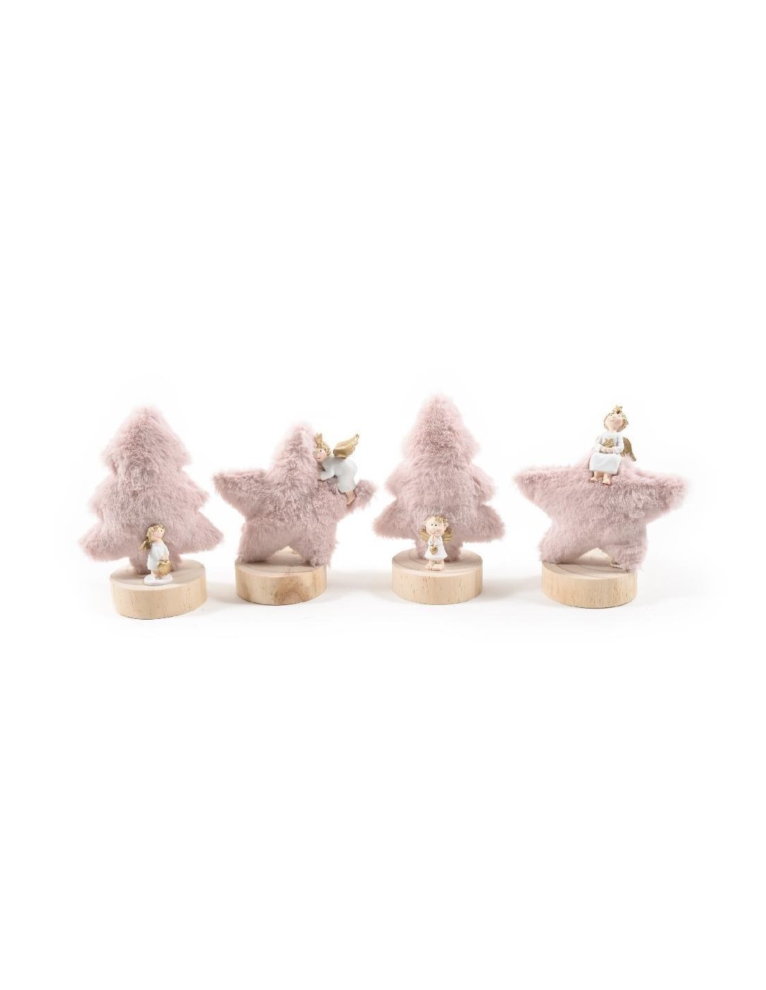 OGGETTISTICA NATALE: vendita online Angelo con Decorazione Tessuto Rosa di Natale 14x7x16CM Assortito - La Magia di Natale a ...