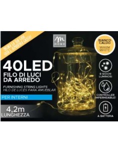 LUCI DI NATALE: vendita online FILO 40 LED BIANCO CALDO IN ESPOSITORE CON TRYME in offerta