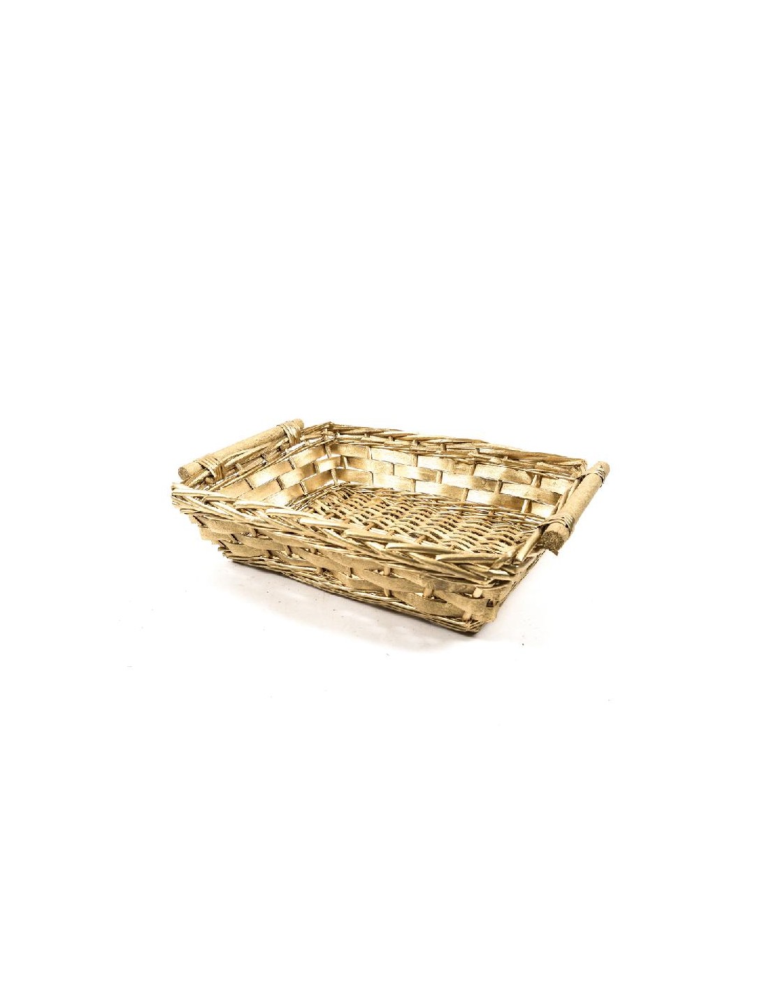 CESTERIA: vendita online CESTO RETTANG VIMINI ORO CON MANICI 47X37X11CM in offerta