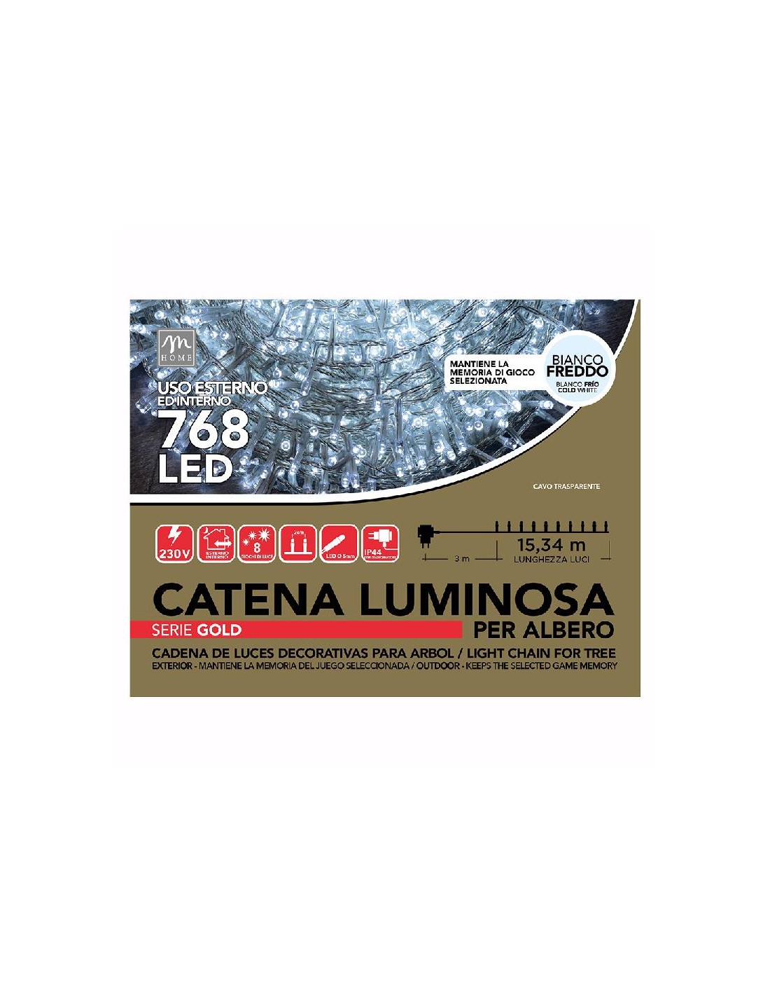 LUCI DI NATALE: vendita online Filo 768 Minilucciole da Esterno Colore Bianco di Natale - La Magia di Natale a casa tua! in o...