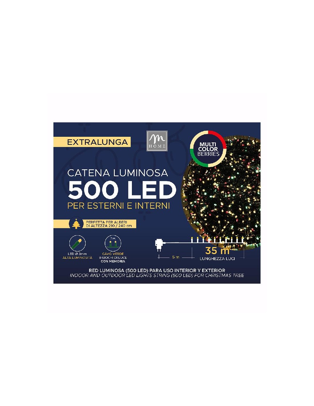 LUCI DI NATALE: vendita online Catena 500 LED Colore Berries - La Magia di Natale a casa tua! in offerta