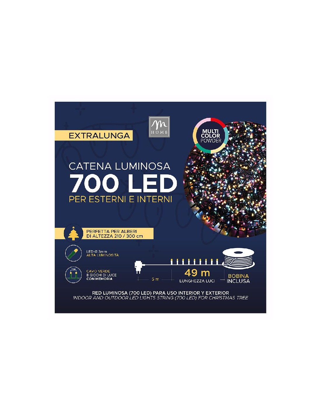 LUCI DI NATALE: vendita online Catena 700 LED Colore Powder - La Magia di Natale a casa tua! in offerta