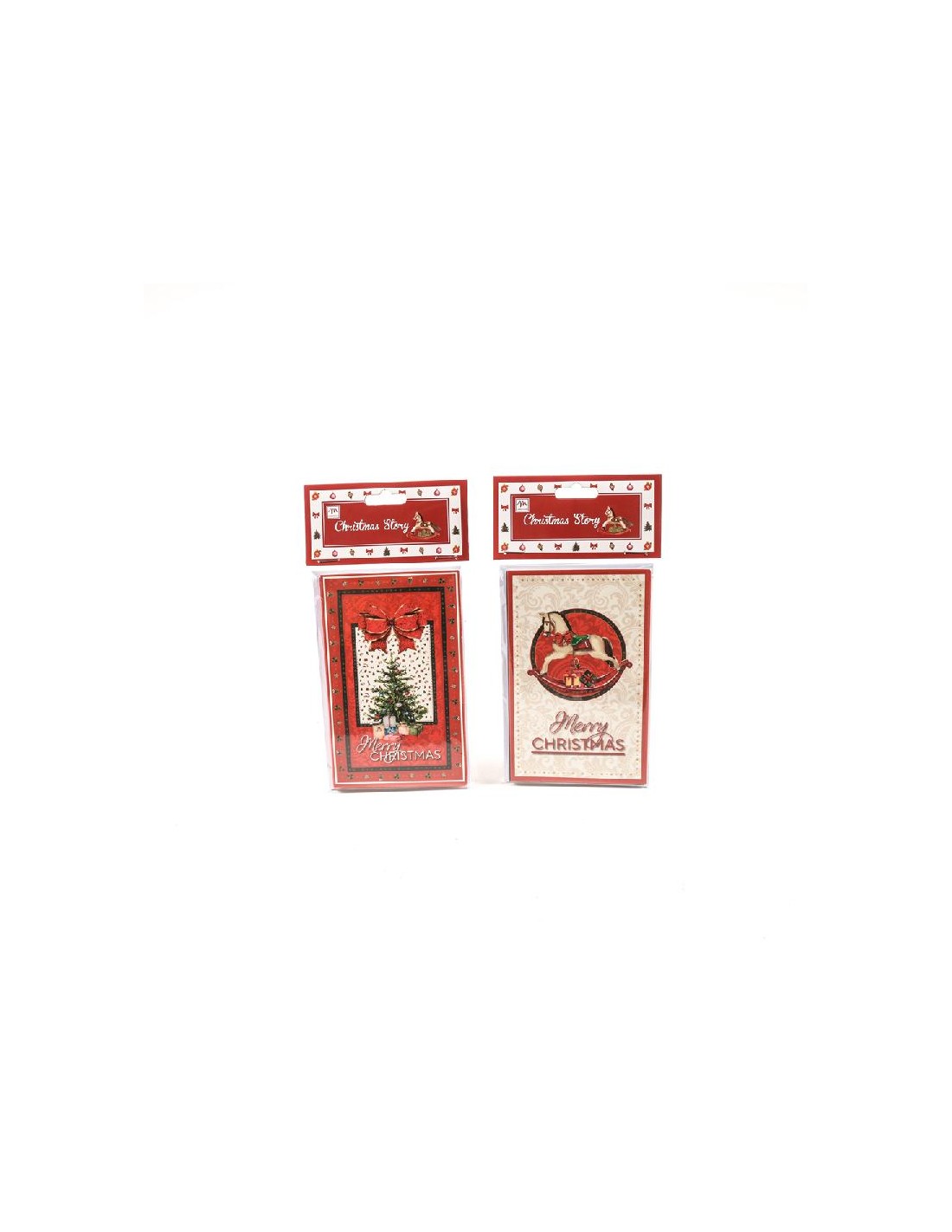 BUSTE E CARTE DA REGALO: vendita online SET 6 BIGLIETTI CHRISTMAS STORY 8,5X13,5CM ASSORTITO in offerta