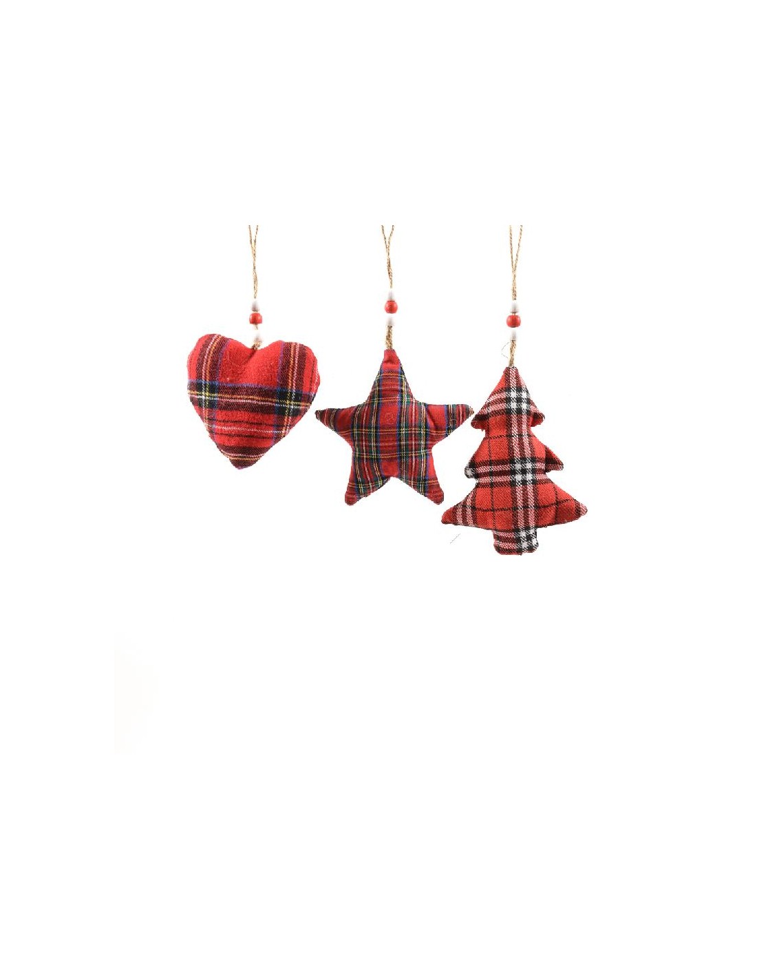 SFERE E PENDAGLI: vendita online PENDENTE NATALIZIO TARTAN 11XH13CM ASSORTITO in offerta