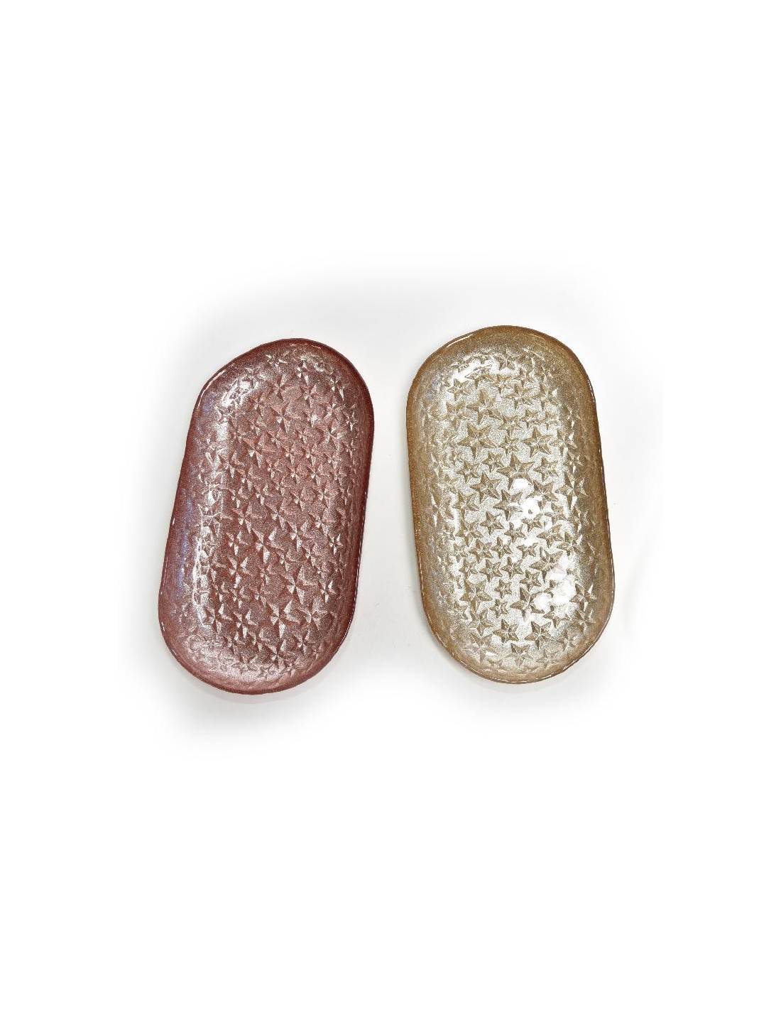 VETRERIE: vendita online PIATTO OVALE STARS VETRO 28X14CM COLORI ASSORTITI in offerta