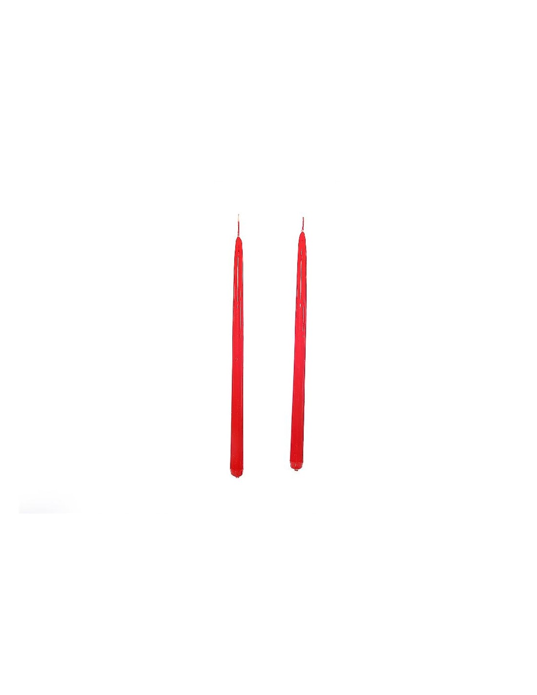 CANDELE E GIROCANDELE: vendita online COPPIA CANDELE A STELO LUCIDE 25CM ROSSO in offerta