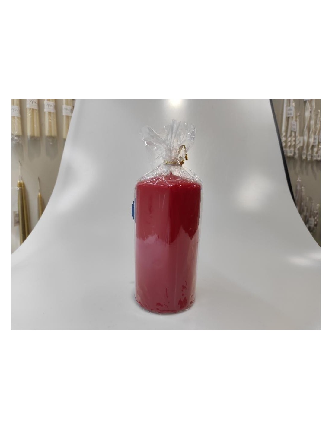 CANDELE E GIROCANDELE: vendita online CANDELA PILLAR LUCIDA ROSSO 15X8CM in offerta