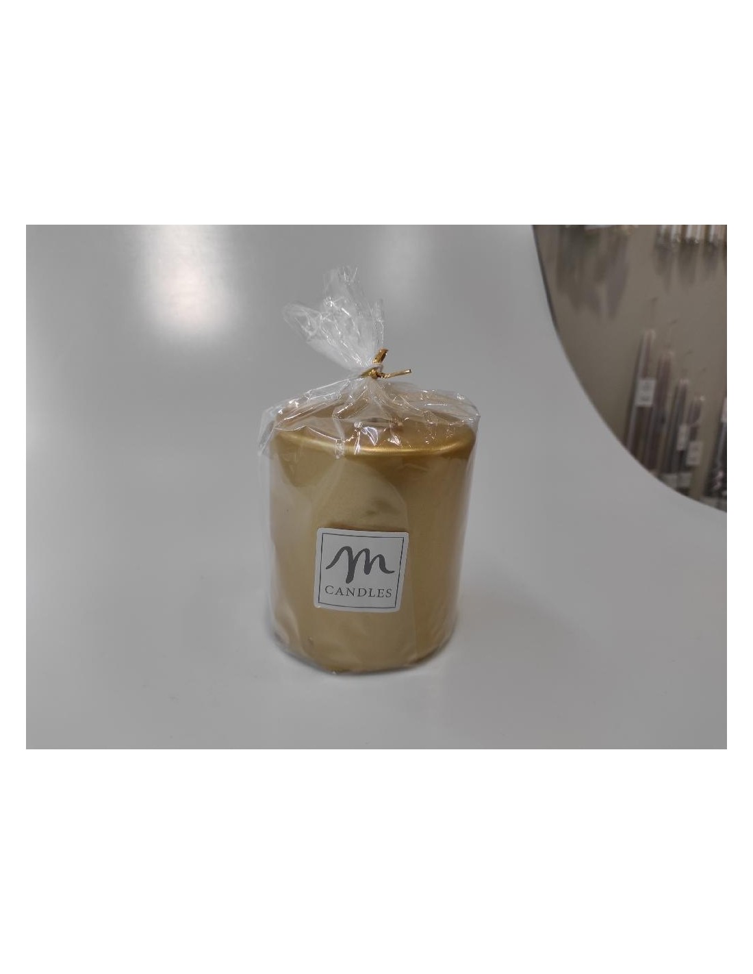 CANDELE E GIROCANDELE: vendita online CANDELA PILLAR LUCIDA ORO 10X8CM in offerta