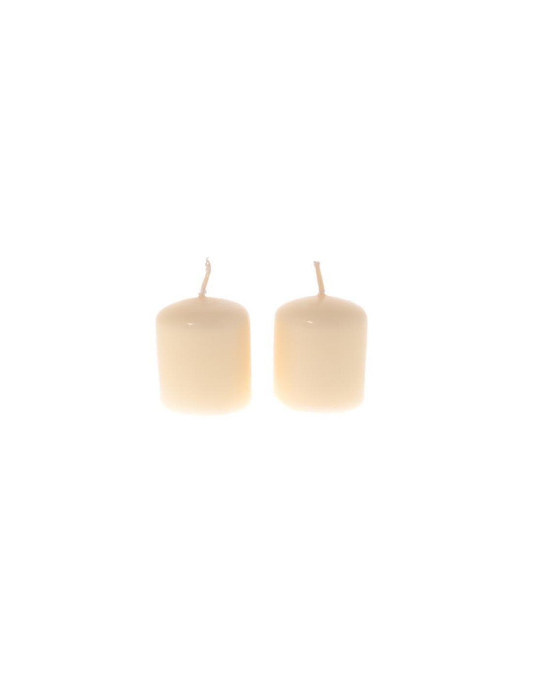 CANDELE E GIROCANDELE: vendita online COPPIA CANDELE PILLAR LUCIDE AVORIO 5X4CM in offerta