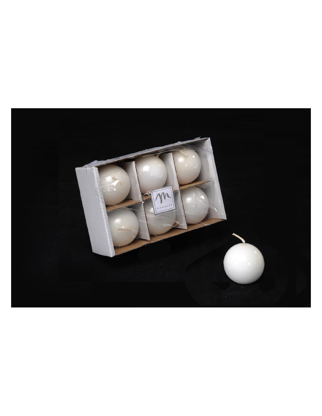 CANDELE E GIROCANDELE: vendita online SET 6 CANDELE SFERA LUCIDE D5CM BIANCO in offerta