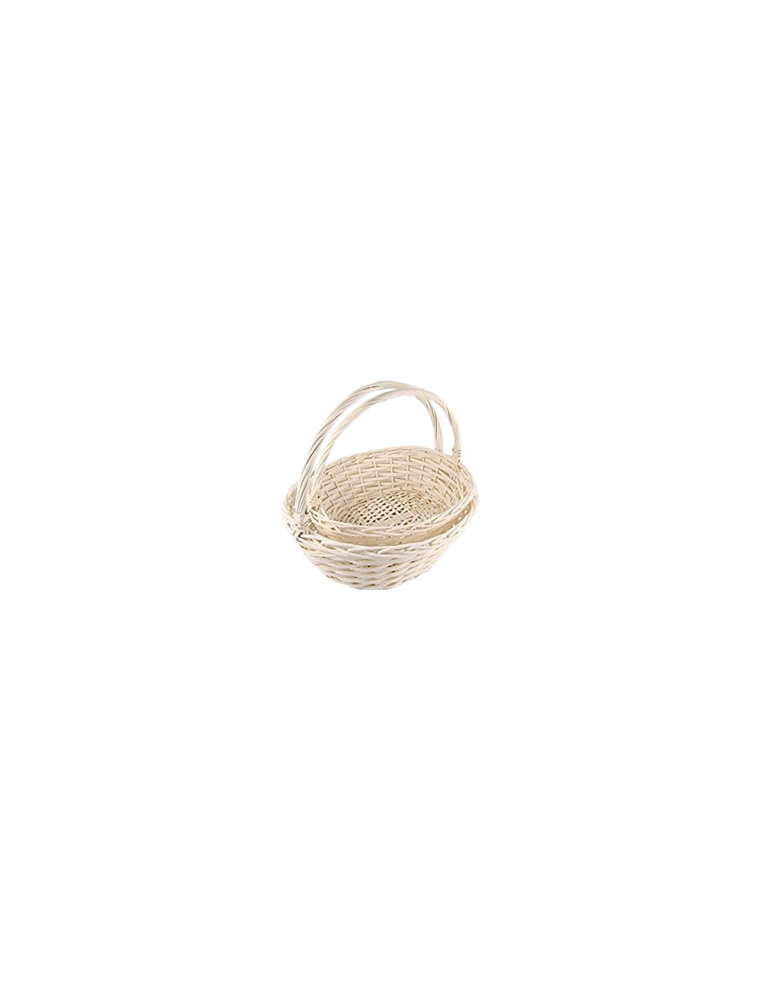 BUSTE E CARTE DA REGALO: vendita online CESTO VIMINI ELEGANTE 2 MISURA BIANCO CON MANICO 02823 in offerta
