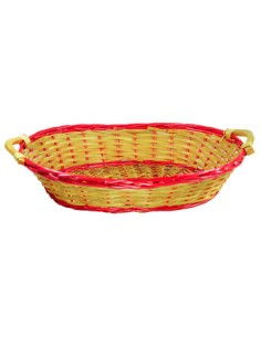 CESTERIA: vendita online CESTO VIMINI OVALE ROSSO MIELE CON MANICI 697 in offerta