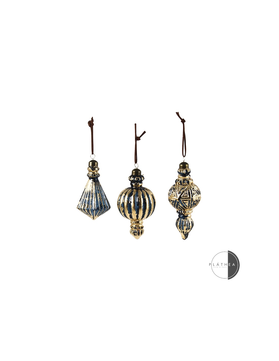 SFERE E PENDAGLI: vendita online PENDENTE VETRO 12/15CM BLU/ORO ASSORTITO in offerta