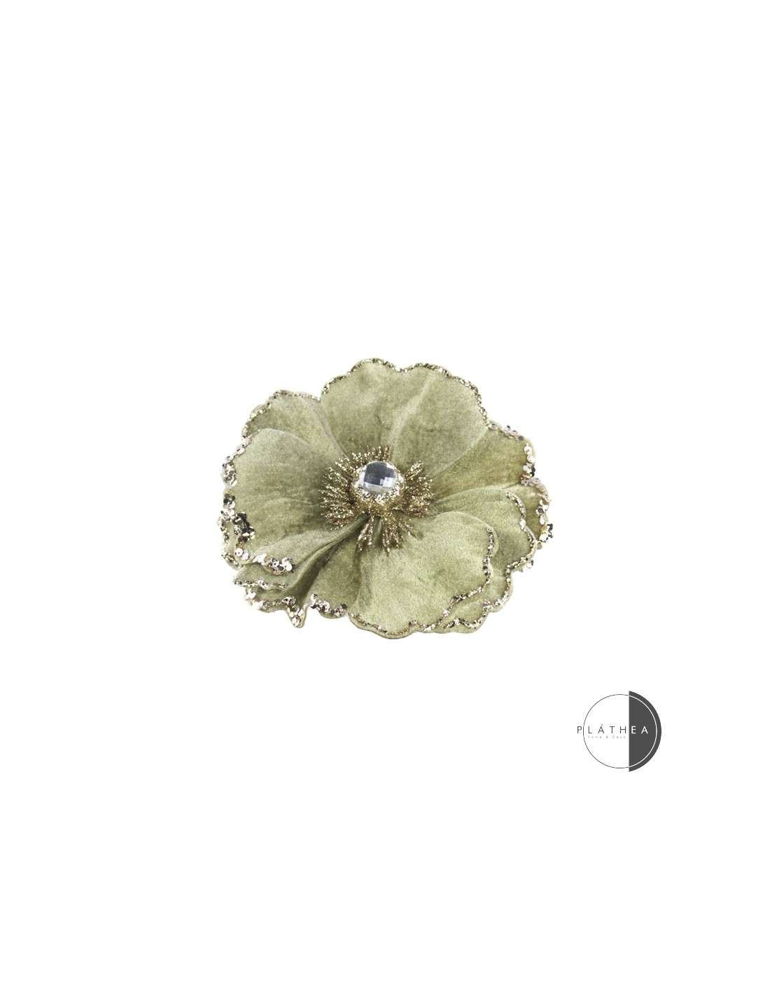 FIORI: vendita online MAGNOLIA GRIGIA D15CM CON CLIP POLIESTERE in offerta