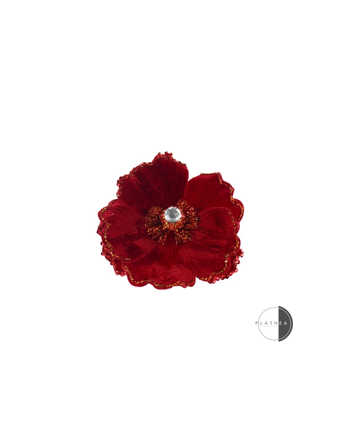 FIORI: vendita online MAGNOLIA ROSSA D15CM CON CLIP POLIESTERE in offerta