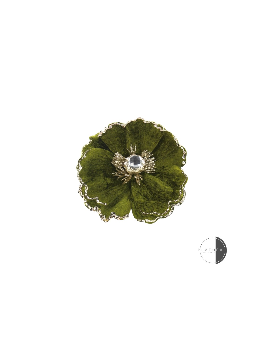 FIORI: vendita online MAGNOLIA VERDE D15CM CON CLIP POLIESTERE in offerta