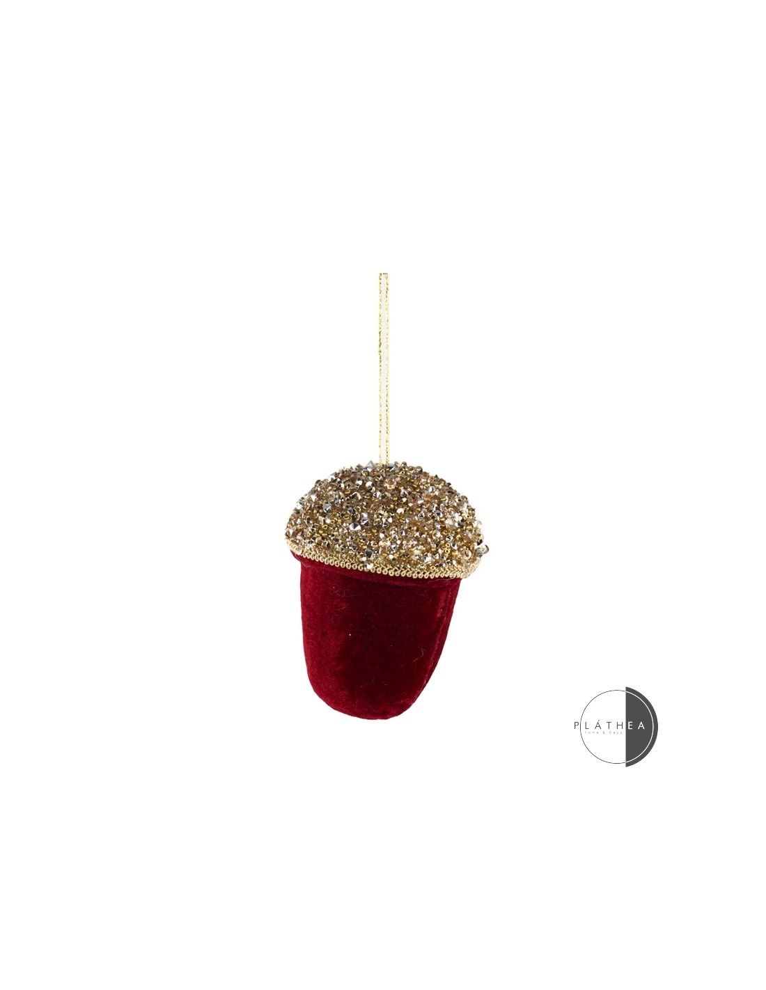 SFERE E PENDAGLI: vendita online PENDENTE GHIANDA ROSSA D9X10CM CON STRASS in offerta