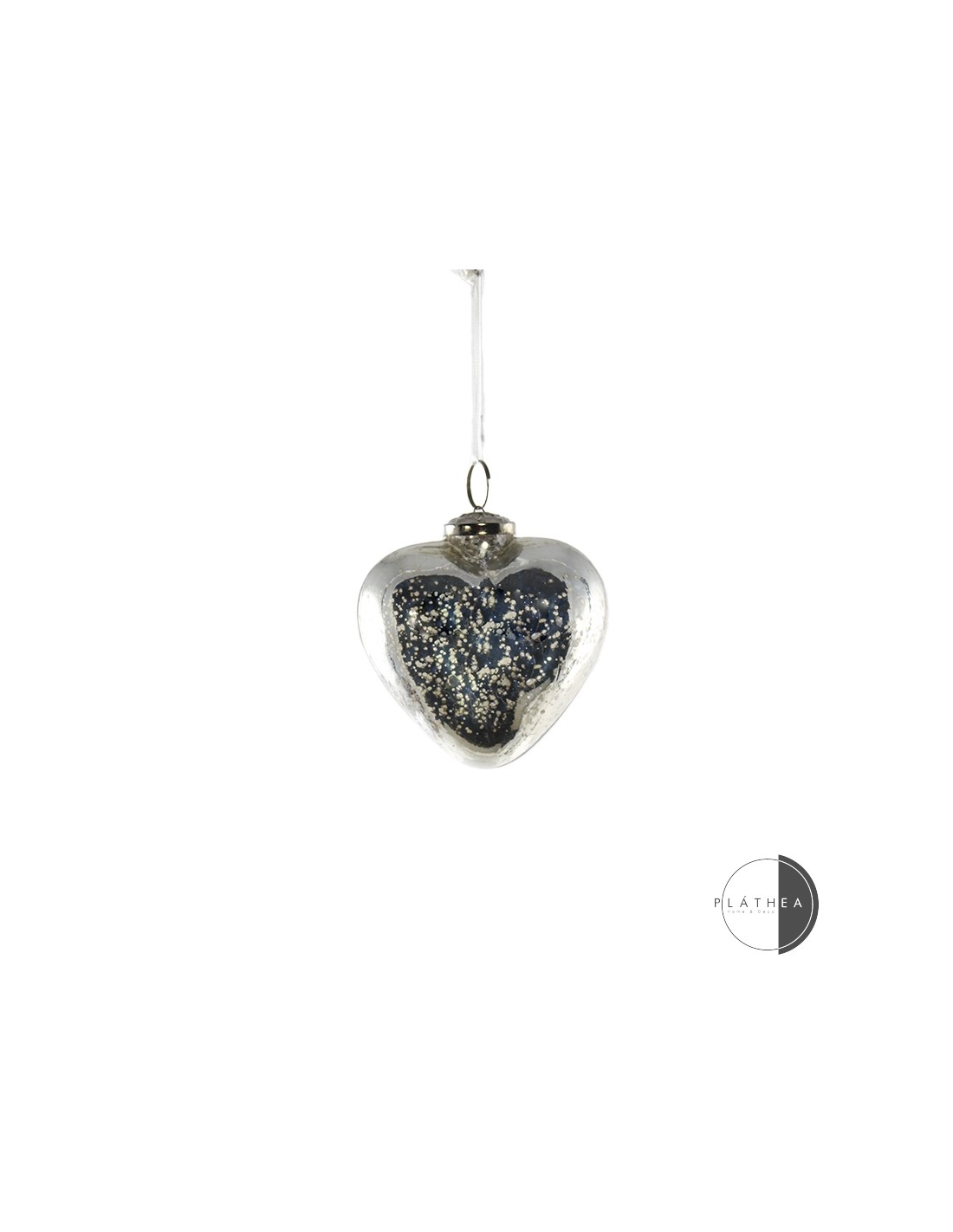 SFERE E PENDAGLI: vendita online PENDENTE CUORE VETRO 5CM ARGENTO in offerta