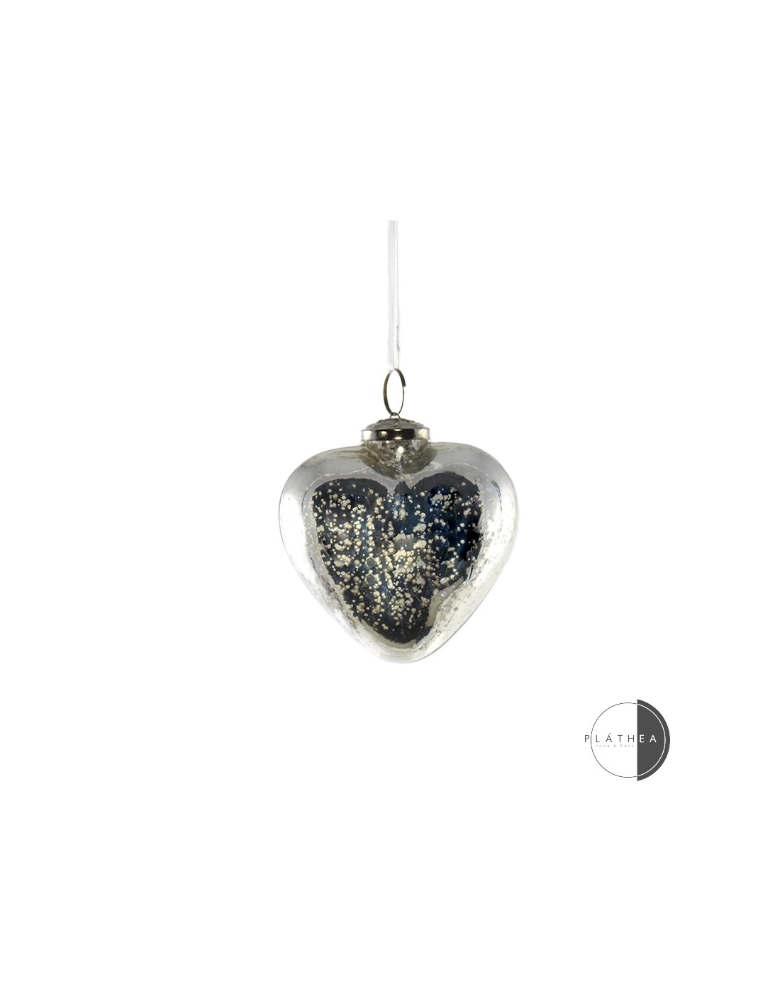 SFERE E PENDAGLI: vendita online PENDENTE CUORE VETRO 8CM ARGENTO in offerta