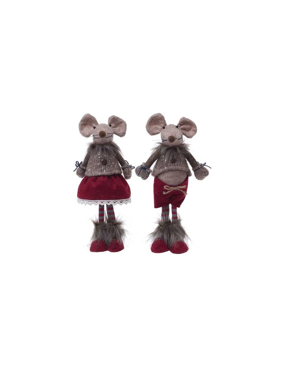 OGGETTISTICA NATALE: vendita online PELUCHE TOPINA 074372 35CM ROSSO/MARRONE in offerta