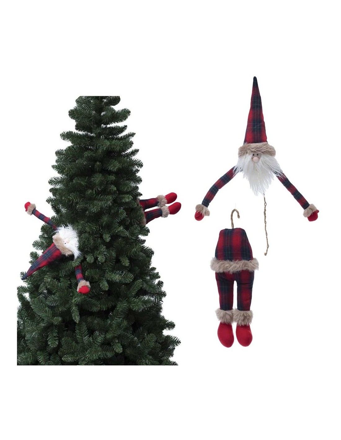 SFERE E PENDAGLI: vendita online BABBO SCOZZESE 74635 80CM PER ALBERO in offerta
