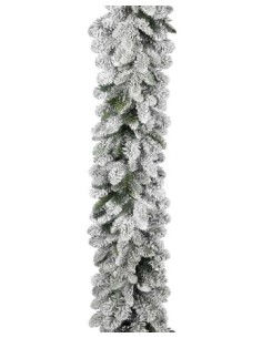 BOE E GHIRLANDE: vendita online Boa Natalizio Floccato Flora 2,7m Bianco Neve, Ghirlanda Decorativa per Albero e Addobbi in o...