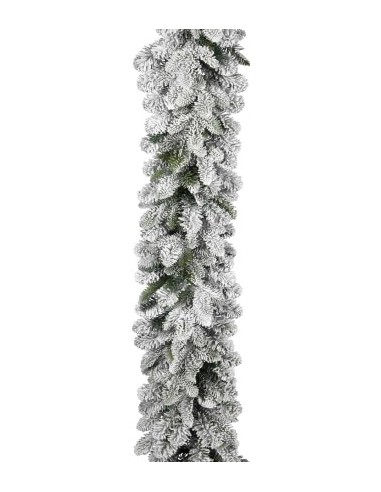 BOE E GHIRLANDE: vendita online Boa Natalizio Floccato Flora 2,7m Bianco Neve, Ghirlanda Decorativa per Albero e Addobbi in o...