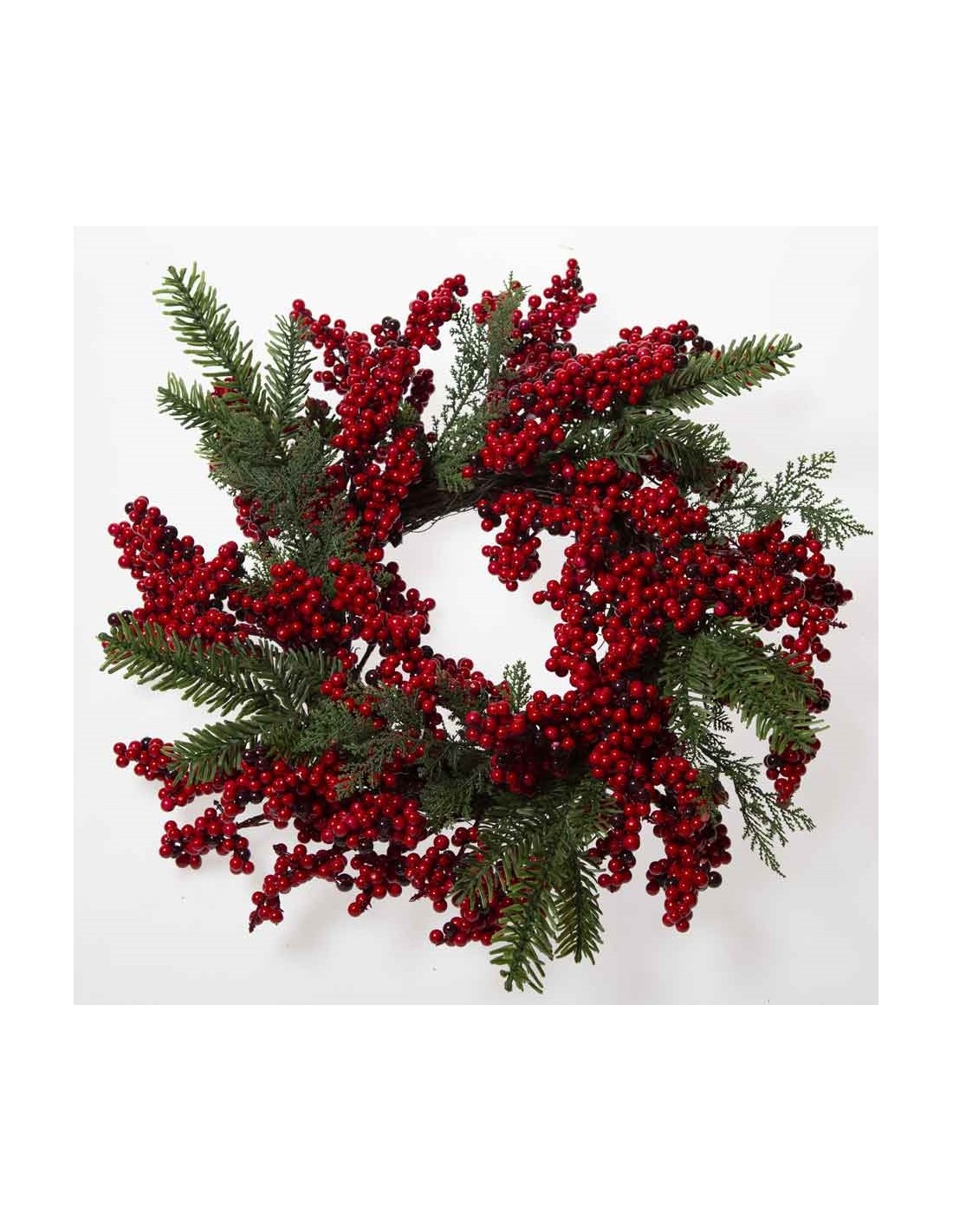 BOE E GHIRLANDE: vendita online CORONA 071423 CON BACCHE ROSSE 50CM in offerta