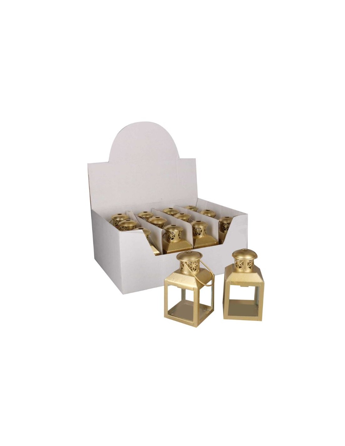 LANTERNE: vendita online LANTERNA METALLO ORO H11CM CON TEALIGHT LED in offerta