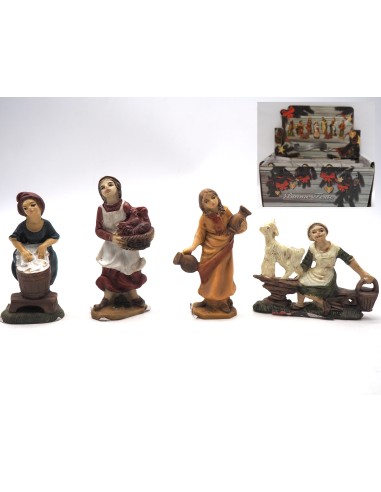 PERSONAGGI PRESEPE: vendita online Donna di Natale con Cesto o Animale H10,5-7,5cm, Statuina in Resina, Dettagli Realistici, ...