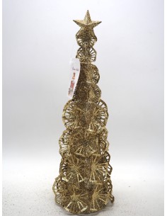 OGGETTISTICA NATALE: vendita online ALBERO METALLO 40X13CM CON FIORI E STELLA ORO in offerta