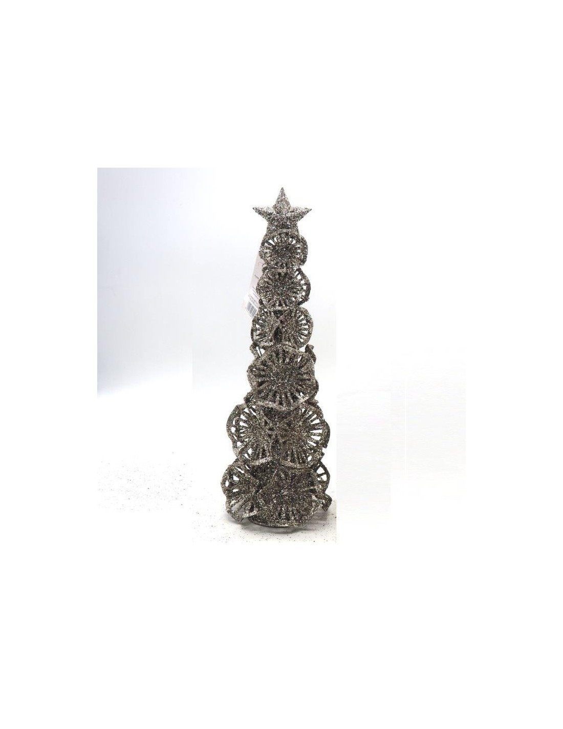 OGGETTISTICA NATALE: vendita online ALBERO METALLO 40X13CM CON FIORI E STELLA CHAMPAGNE in offerta
