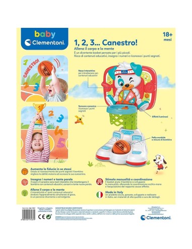INFANZIA: vendita online BABY CLEMENTONI 1,2,3 CANESTRO! GIOCO EDUCATIVO PER BAMBINI in offerta