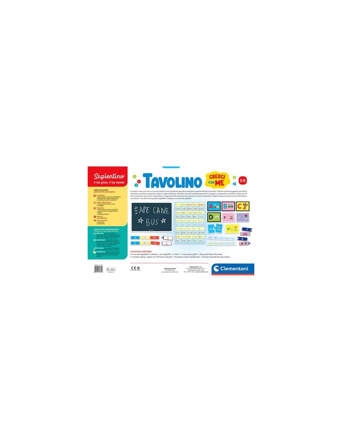 PRESCOLARI: vendita online SAPIENTINO CLEMENTONI TAVOLINO CRESCI CON ME GIOCO EDUCATIVO PER BAMBINI in offerta