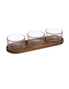 ACCESSORI VARI: vendita online SET APERITIVO 196306 3 CIOTOLE CON VASSOIO ACACIA in offerta