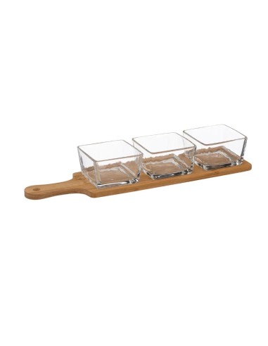 ACCESSORI VARI: vendita online SET APERITIVO 194179 3 CIOTOLE CON VASSOIO BAMBOO in offerta