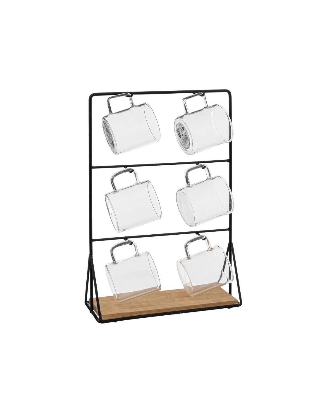 BICCHIERI CAFFE' E CAPPUCCINO: vendita online SET 6 TAZZE 188441 VETRO 10CL CON SUPPORTO METALLO in offerta