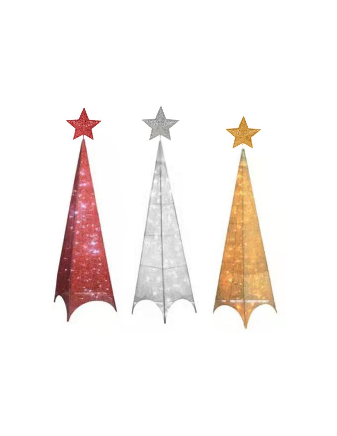 ALBERI DI NATALE: vendita online ALBERO 32428 METALLO H210CM CON 120 LUCI LED in offerta