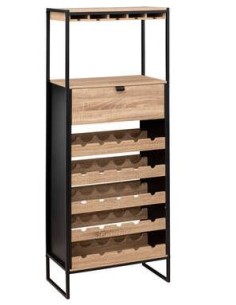 MOBILETTI E CONSOLE: vendita online MOBILE PORTABOTTIGLIE 189646 ALIAJ 25P 60X30X160CM EFFETTO ROVERE NATU in offerta