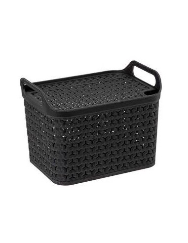 CESTE BUCATO PLASTICA: vendita online CESTINO FORATO 193497 CON COPERCHIO 12LT NERO in offerta